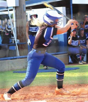 Elaina Clark at bat against Piedmont