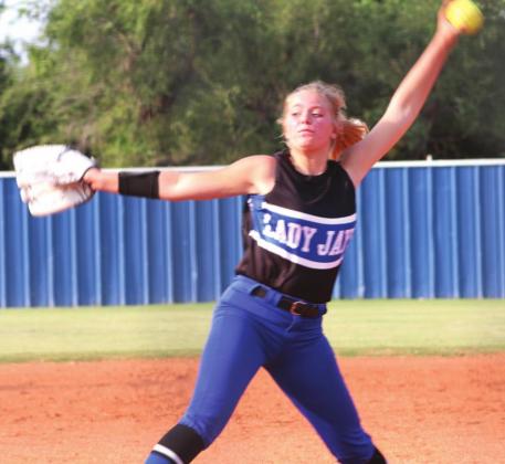 Kinley Duehning in the circle against Piedmont