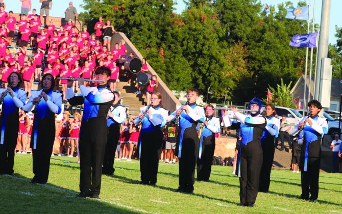 GHS FB Band with Tuttle Band in background.