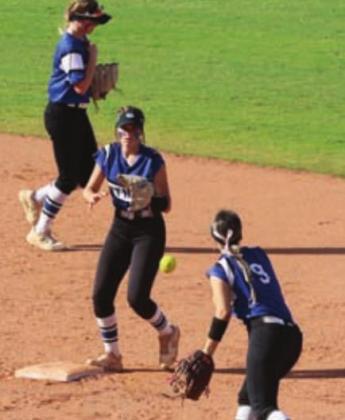 Second base flips to Saige Driscoll in game action at Hall of Fame Stadium Oct.14