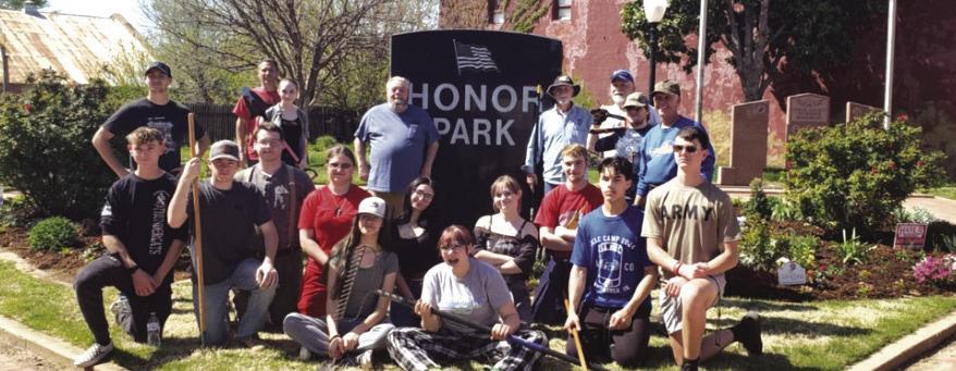 Student Volunteers sprucing up Honor Park, Courtesy Oklahoma '89er Celebration Facebook page