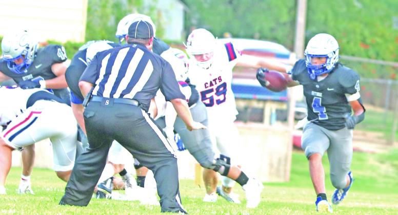 Jaylen Harper gets loose for an eight yard gain.