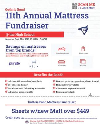 Mention your favorite band student's name when you make your purchase to give them credit towards their trips and dues!