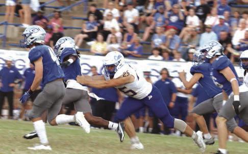 Piedmont defense wiffs on Watson kick off return.