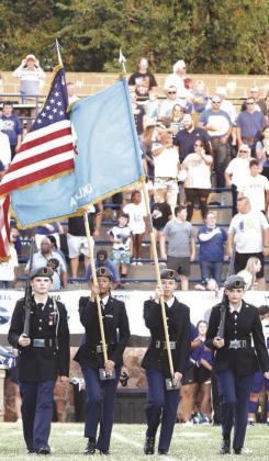 GHS ROTC with colors before the game.