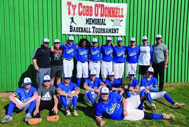 Pictured at right, The Coyle Bluejackets baseball team after winning the Carney Tournament this weekend. The Bluejackets are 11-7 after beating Okeene (10-1), Yale (9-1), and Oilton (21-4) April 4-April 6. The team travels to Covington-Douglas for their last tournament this weekend before opening district play at Ripley with Yale.