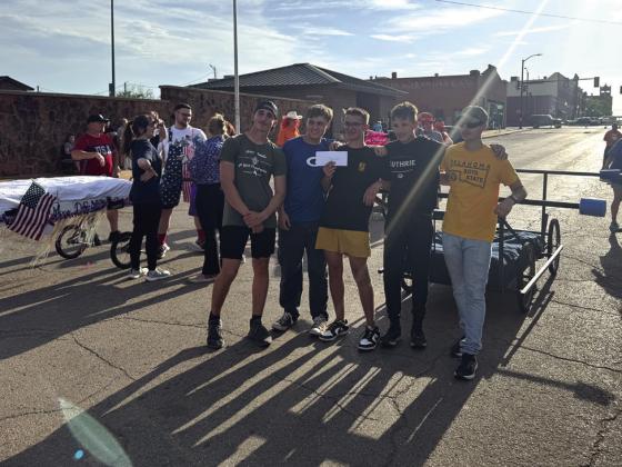 The winner of the Great Bed Race sponsored by the Guthrie Chamber of Commerce was won by ‘89er Battalion race members including Brycen Sampson, Charles Irvin, Ryen Duncan, David Lancaster and Kyler Wilder.