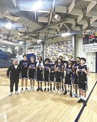 The Bluejays claimed the Consolation Championship at the Buckle of the Wheatbelt Tournament on Friday, January 23. Photo courtesy of Guthrie Hoops Facebook