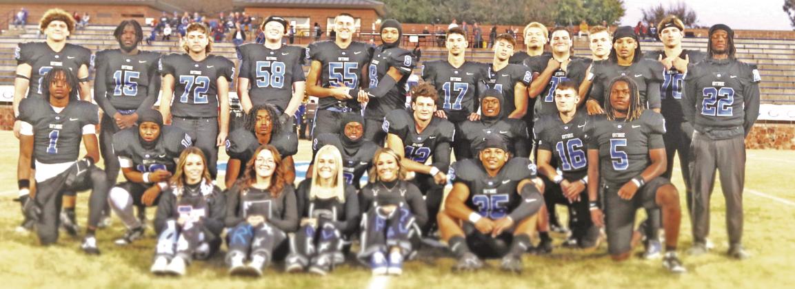 Senior Night: Pictured Above, The Guthrie High School Football team honored 23 senior players and four senior trainers with their families on November 3,2023 at Jelsma Stadium in pregame ceremonies. The Bluejays won the game against Shawnee 50-0 and will open the playoffs at home this Friday night against Lawton Macarthur. See more photos on page 7. Photos by Mike Mohanan