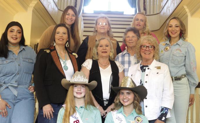 Pictured Above, The 89er Queens have a breakfast every year for those former queens that can make it back for the event. On the front row seated is the 2024 Princess Piper Gann and 2024 queen Lauren Steiner. On the stairs(L-R) are Carmyn Welldon, Carrie Fryer, Shelly Berryman, Cheryl Tarter, Betty Berline, and Chaisey Welldon. On the top row is LeeAnn McNally, Terri McNulty, and Rachel Sallee. The ladies would all ride in the parade later that afternoon. Photo by Mike Monahan.