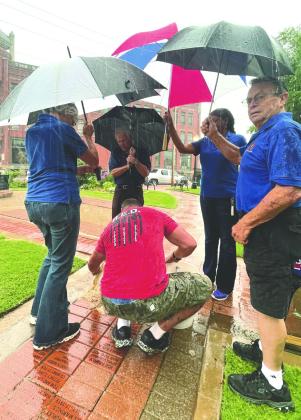 Pavers being laid at Honor Park