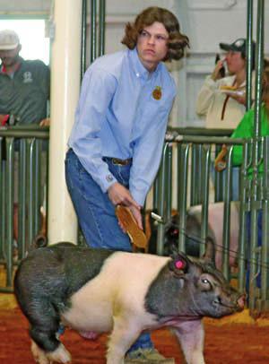 Brett with his pig