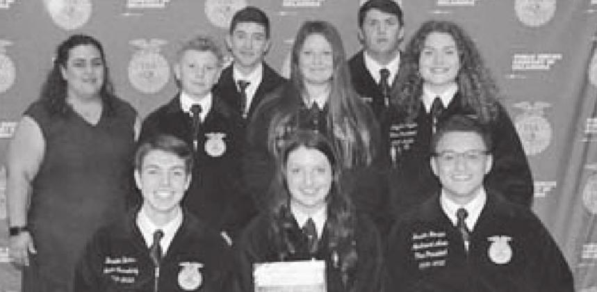 From L to R: Back Row: Mrs. Middleton, Willie Schoonover, Casyn Larman, Hanna Schmidt, Callen Oldenburg, KayLea Taylor From L to R: Front Row: Braden Burns, Baylee Brown, Braden Heisler