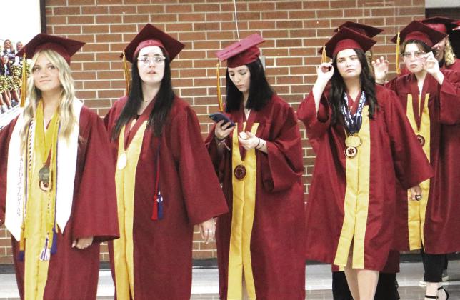 Cashion sent off their 2024 graduating class on May 24. Thirteen graduates shared the valedictorian laurels, and one earned the salutatorian position.The Cashion High band honored the class by serenading them with the traditional Irish air 'Danny Boy'. Photo by Mark Radford