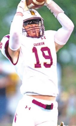 Landon LaGasse with the catch in game Friday night in Thomas Photos by Brad Stone