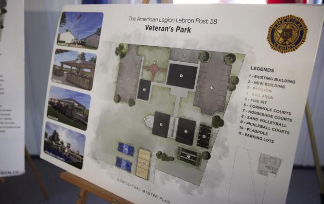 Site plans outline the future vision for the American Legion’s nine-acre campus in Guthrie. Photo by Brent Fuchs