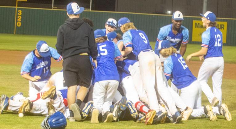 The dog pile after the win