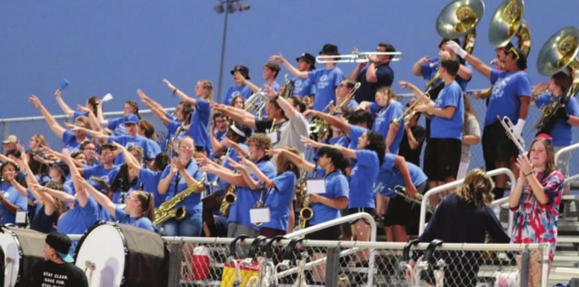 Guthrie band celebrating touchdown