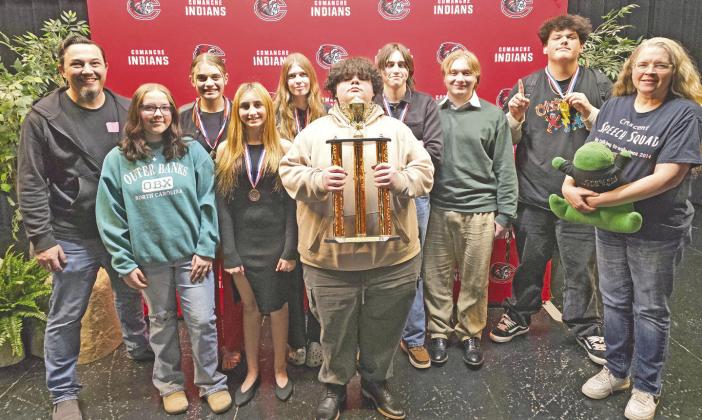 Members of the Crescent High School Speech Squad competed Saturday, Jan. 31, at a speech tournament at Comanche High School. Submitted photo