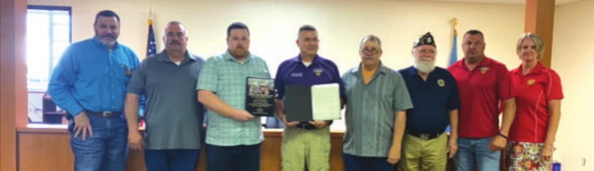 Logan County Commissioners meeting when Purple Heart Award was given
