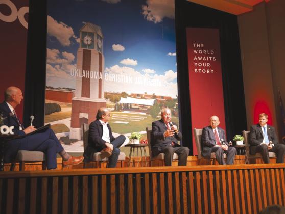 Left to right, Dr. Jeff Simmons, David Grann, Osage Principal Chief Geoffrey Standing Bear, Chickasaw Nation Governor Bill Anoatubby and FBI Oklahoma City Special Agent Edward Gray.