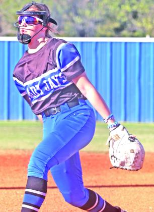 Katelyn Seiss pitching.