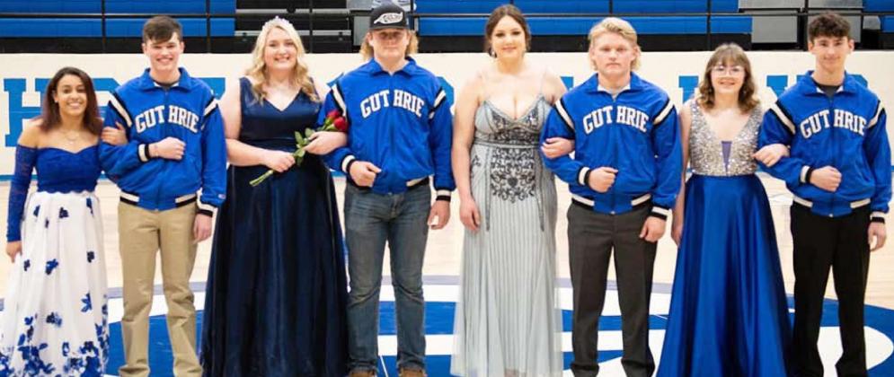 Pictured above, Khaleah Kirk, Spencer Burdett, 2021 Homecoming Queen Keegan Simpson, Hayden Simpson, Carmen Weldon, Chase Doles, Kyndal Carey, and Colby Wilder Photo by Shelton’s Photography and Design