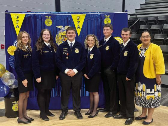 The Mulhall-Orlando FFA Chapter named the new ‘25-‘26 FFA Officer Team. President: Jace Taylor, Vice President: Joci Fogle, Secretary: Braylea Lawson, Treasurer: Lane Brown, Reporter: Kilee Blehm, Sentinel: Garrett Perrin