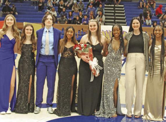 2023 GHS Basketball Homecoming Attendants with Queen.