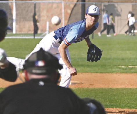 Guthrie pitcher Daelon Rice recorded 11 strikeouts in the season opener against Guymon. Photo by Brett Tennyson