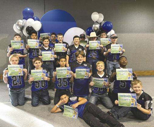 5TH GRADE TEAM MEMBERS: Joseph Hoyne, Laron Parker Jr., Emre White, Thomas Blevins Jr., Mason Canary, Levi Payne, Richie Relyea, Tres Gibbs, Cooper Justice, Carson Freeman, Lane Olson, Brantley Boudreau, Blake Holzbaugh, Tucker Hoover, AJ Vaughn, Cruz Vasquez, Carsten Jackson, Ryder Garmon, William Lowe, Eli Boyd, Mason Pace, Case Davis, Cach Vinson-Goddard, Max Burchett III, William Stevenson and Jaxten Jordan. Head Coach Jamie Gibbs