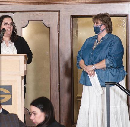 Cagney Moorman 2020 Chamber Board turns over the reins to Jamie Newton 2021 board chair.