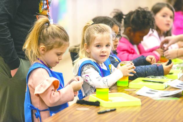 Daisey Girl Scouts making crafts during the 2026 Cookie Rally held in Guthrie. Photo by Brent Fuchs