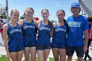 Guthrie girls' track and field at the Suburban Conference Championships, Friday, April 25. Courtesy of Guthrie High School XC/Track. Photo courtesy Facebook.