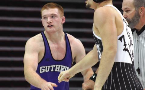 Guthrie’s Bryson Hall at the 2025 Class 5A Dual State meet. Photo by George McCormick.