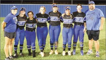 Pictured above: Guthrie High Assistant Softball Coach Kara Tarrant with seniors Katelynn Seiss, Ashaya Thirsty, McKenna Tucker, Abbie Echler, Ryann Waters, Hope Hayes and Head Coach Booker Blakley on Senior Night, Sept. 21.