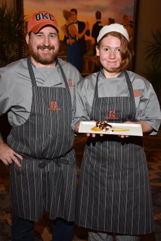 Jazlyn Hancock and Chef Joshua Valentine made a French-inspired dessert, La Bete Noir, at the Odyssey de Culinaire in Oklahoma City. Photo courtesy of Tracy Reece with Smile Time Photo Booth.