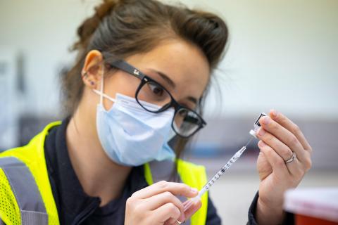 The COVID vaccine is based on mRNA technology that shares a message with the body’s cells to identify and fight the CoV-2 virus. (Photo by Todd Johnson, OSU Agricultural Communications Services) 