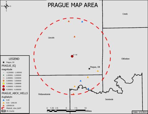 Map showing the area and wells impacted by the OCC directive