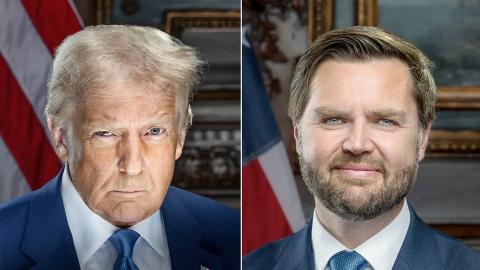 The official portraits of President Donald Trump and Vice President JD Vance. (Trump-Vance Transition Team)