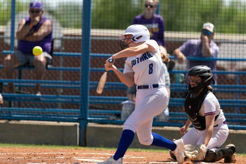 Guthrie's Cody Hibbs up to bat against Bristow in the 5A district tournament, Tuesday, April 22. Taken by Brent Fuchs.