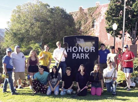 JROTC students at Honor Park. Photo submitted