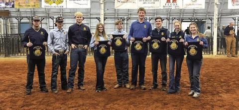 Senior Showman and longtime supporters George Machtolff, Richard Dreesen, and Bill McIntosh were honored with the ‘Honorary Show Chairman’ award this past weekend at the Guthrie 4-H &amp; FFA Booster Club local livestock show. The event celebrated the dedication of the Booster Club and the Guthrie Agricultural Program, as well as the community members who came to support the students. Submitted photo