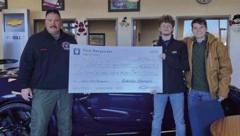 Donation made to Woodcrest Fire Department. Photo submitted