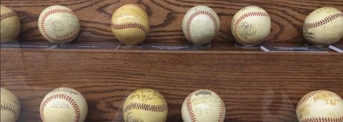 Autographed Baseball's have a case surrounding them for preservation