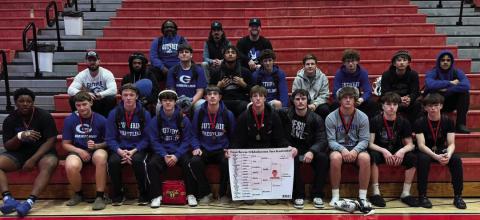 Guthrie Boys Wrestling at the conclusion of the Duncan on Tournament December 20. Photo courtesy of Guthrie Wrestling