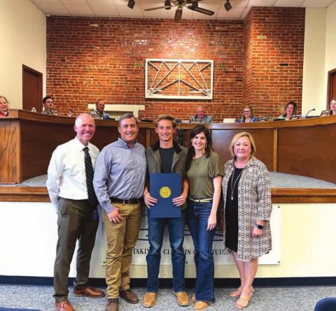 Pictured above GHS Principal Chris LeGrande, Travis Sallee, GHS Senior Dawson Sallee, Kriscinda Sallee and Kala Plagg.