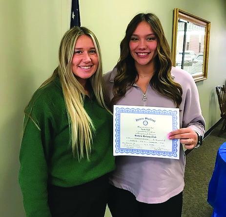 The Guthrie Rotary Club Student of the Week is Nicole Lum. She is the daughter of Jason &amp; Mindy Lum and the granddaughter of Holly and Sam Rice. Nicole is active in Performance Drama, Cheerleading and National Honor Society. After graduation, Nicole would like to be a cheerleader in college and study Nursing. Pictured with Nicole is Rotarian, Katelyn Payne with the YMCA.