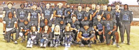 Senior Night: Pictured Above, The Guthrie High School Football team honored 23 senior players and four senior trainers with their families on November 3,2023 at Jelsma Stadium in pregame ceremonies. The Bluejays won the game against Shawnee 50-0 and will open the playoffs at home this Friday night against Lawton Macarthur. See more photos on page 7. Photos by Mike Mohanan