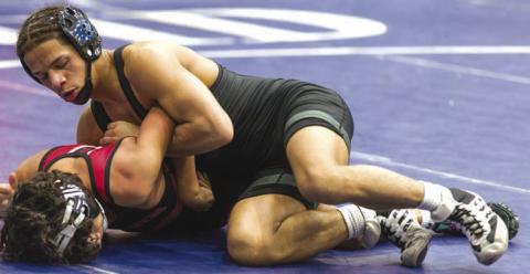 Kaedin Herendeen against Daniel Beccera. Photo by Brent Fuchs.